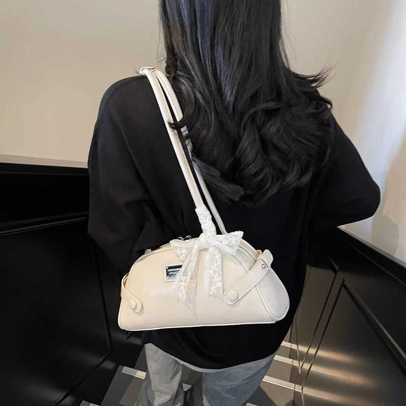 Women Small Underarm Bag PU Leather Bow Leisure Armpit Handbag Solid Color Travel Underarm Handbag Female Dating Bag Y250528