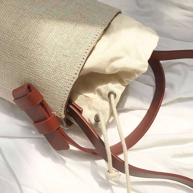 Canvas Bucket for Women's Crossbody Bags Beach Handbag small Korean style female Shoulder Messenger Bag new Totes bolsa