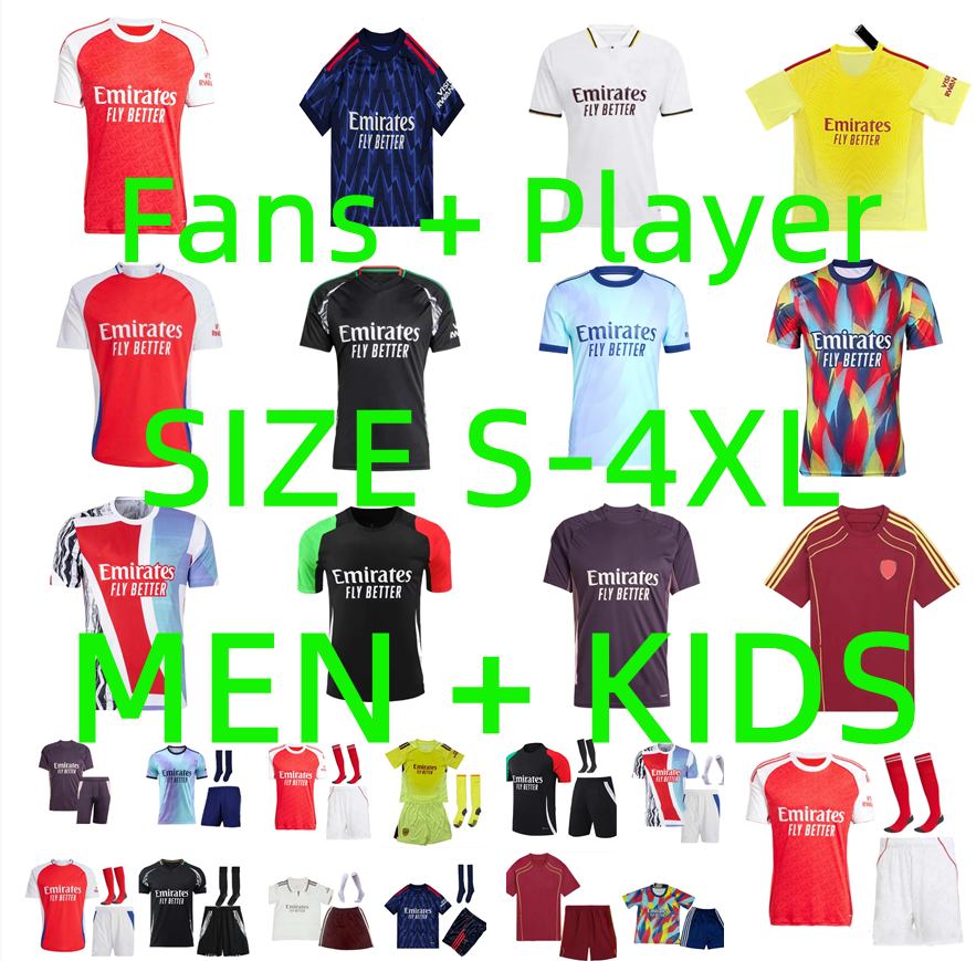 24 25 26 G.JESUS SAKA CALAFIORI soccer jerseys Trossard RICE ODEGAARD HAVERTZ SALIBA Player version MARTINELLI arSENalfootball kit 2025 2026 football shirt Men Kids