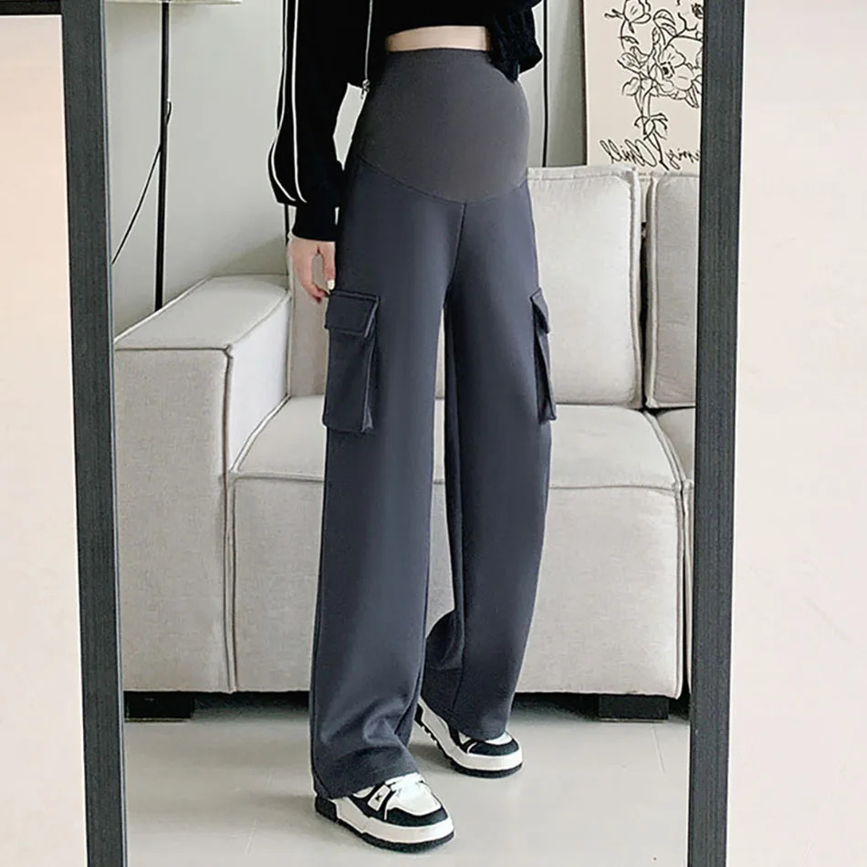 Elegant Pregnancy Bottoms Perfect for Casual Wear Spring and Fall Seasonal Wear Loose Fit with Belly Band for Comfort Pants 250522