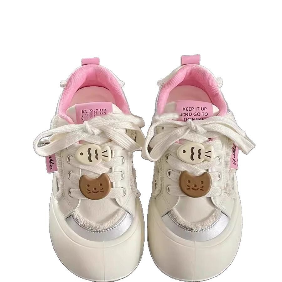 2025 New Spring Designer casual shoes Thick-Soled Chic Niche Sneakers Versatile Dopamine Casual Bread Shoes