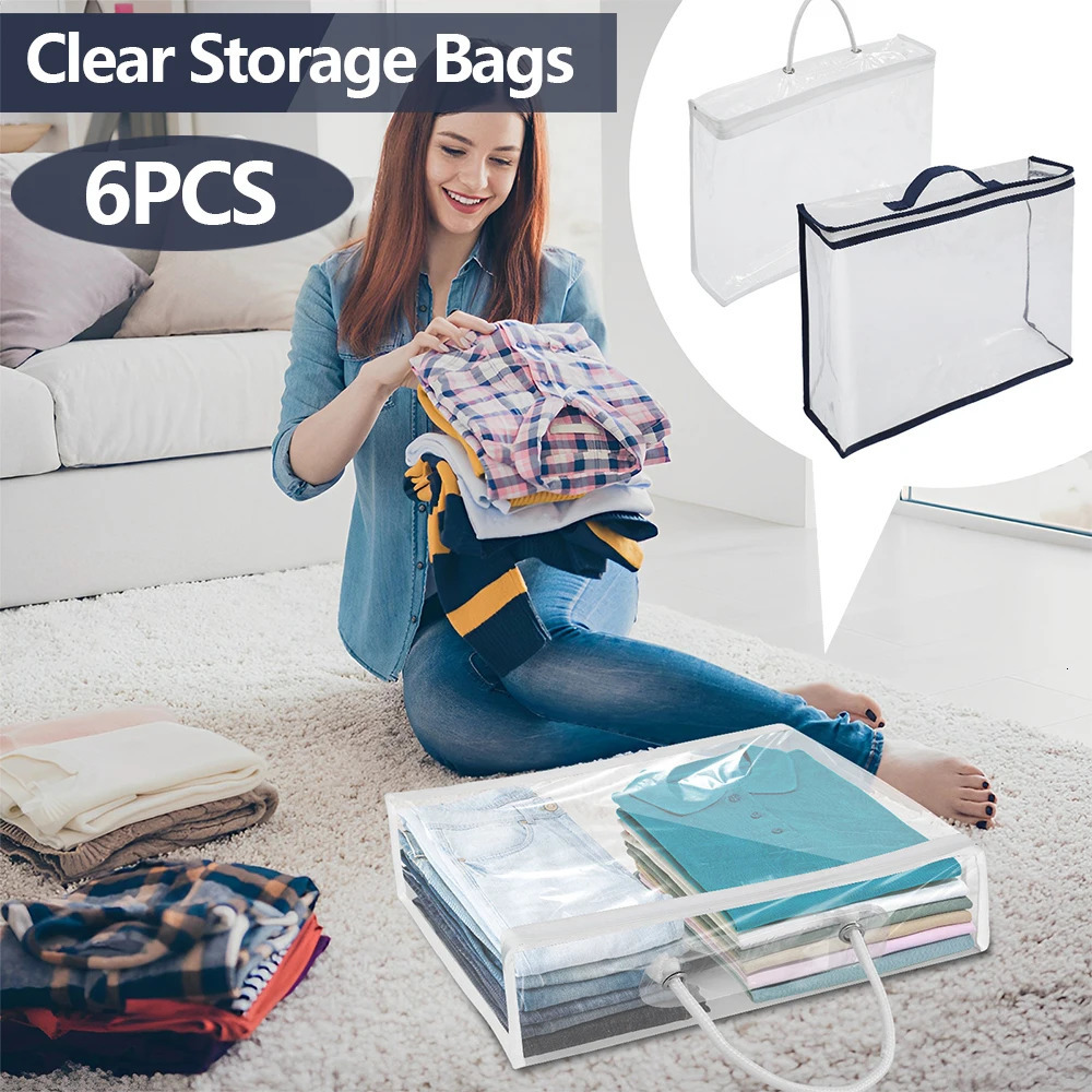 Clear Storage Bags PVC Dustproof Bed Sheet Organizing Bags with Zipper Waterproof Large Transparent Bag for Blankets Bed Sheets 250526