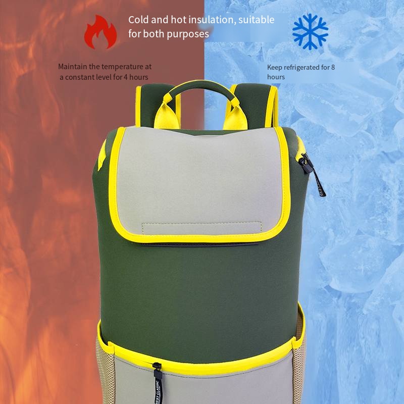 Portable Large Capacity Lunch Backpack with Ice Pack - Insulated Aluminum Foil Outdoor Picnic & Camping Bag