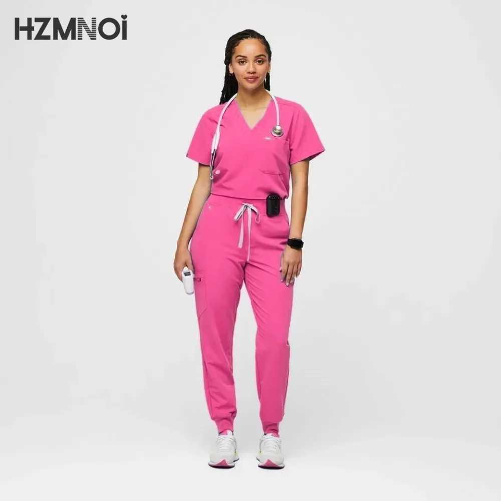 New Tops+pant Medical Uniform Surgery Scrubs Shirt Short Slve Pet Shop Doctor Nurse Nursing Uniform Set Women Workwear Scrub X250528
