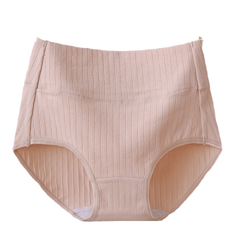 Factory wholesale high waist belly women's underwear women's comfortable plus size hip cotton breathable briefs