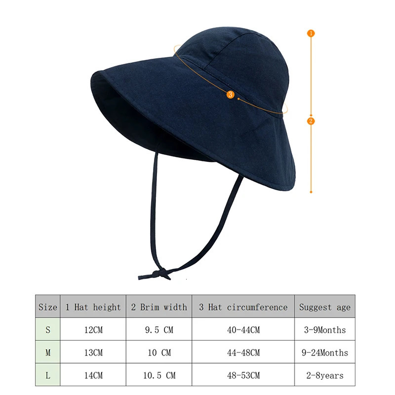 Baby SunHat Summer Boys Girls Bucket Hat Kids Cotton UV Travel Hats Child Big Brim Outdoor Beach Caps Fashion Casual Panama Cap 250528