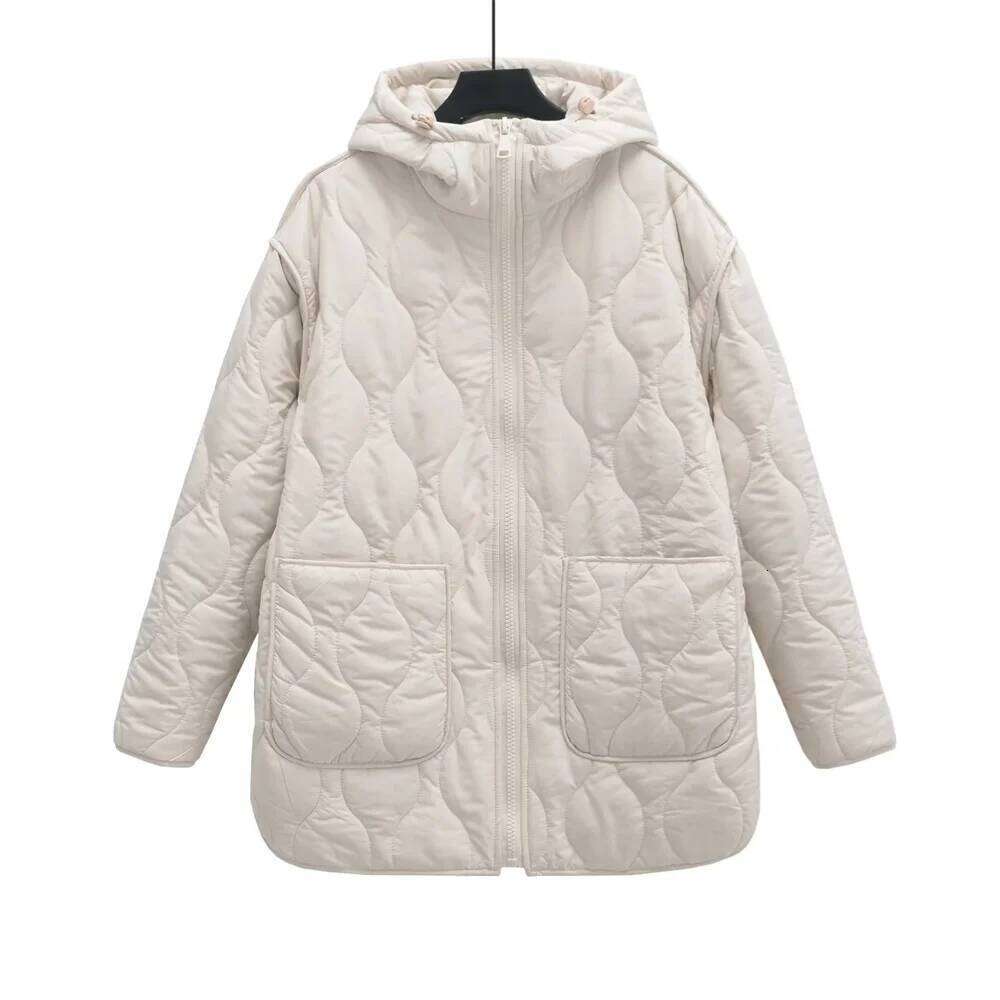 UNIZERA Autumn/Winter Product Women's New Fashion and Casual Versatile Stand up Collar Hooded Jacket Cotton Coat