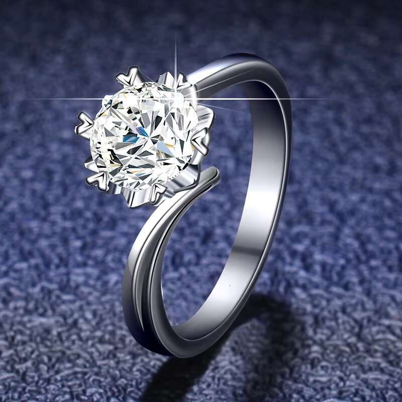 Women Custom Vvs Wedding Set Engagement Sterling Silver Diamond Eternity Gra Certified Moissanite Rings with Certificate