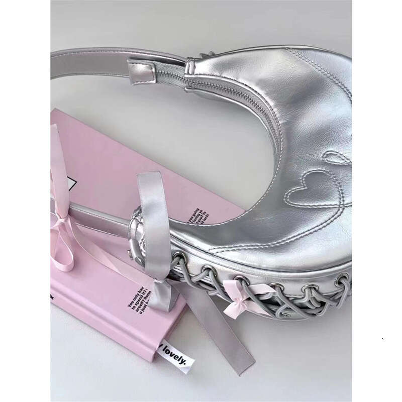 2025 New Fashion Ballet-inspired Love Strap Shoulder Bag - Stylish Silver Crescent Underarm Bag with Premium Texture