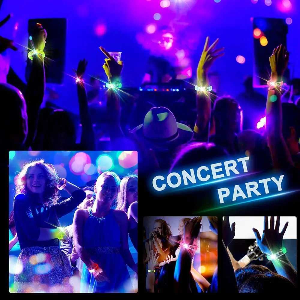 Multipack 10/20/30/40/50PCS LED Light Up Bracelets Glow in Dark Wristbands Reusable Party Favors for Raves Festivals W250528