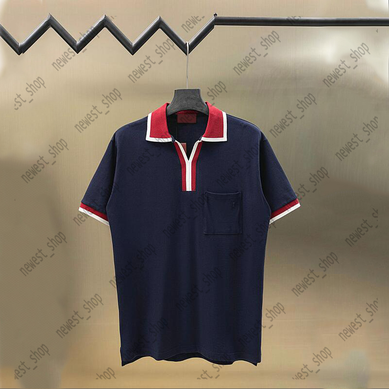 Europe Designer Mens T Shirts pocket embroidery letters print polo shirt men short sleeved T-shirt Street summer oversize street tee ASIAN SIZE