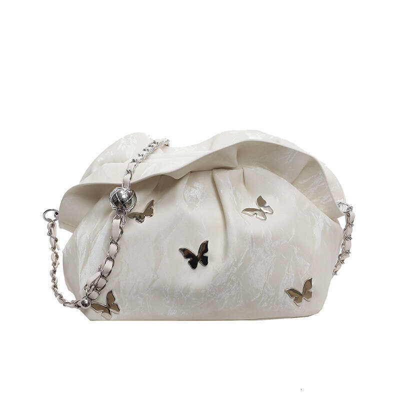 Summer Super Popular Niche Pleated Cloud For Women 2024 New Trend Versatile Chain Shoulder Crossbody Small Bag