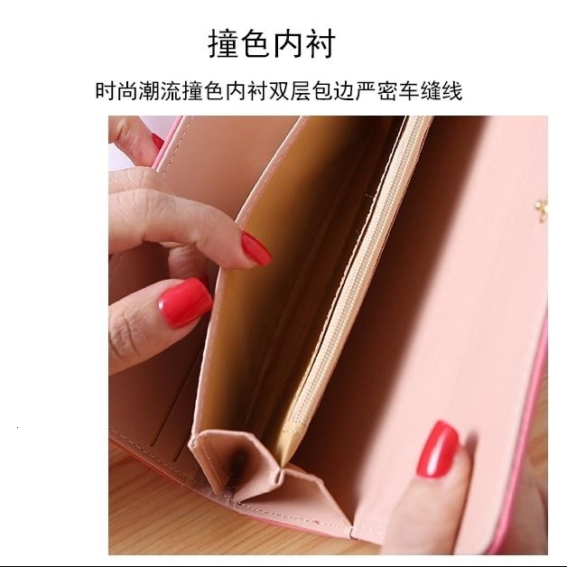 Free shipping designer wallet 2025 New PU Women's Long Style 70% off Korean Version Clutch Bag Buckle Quilted Crown Multi-Card Slot Leather Walle