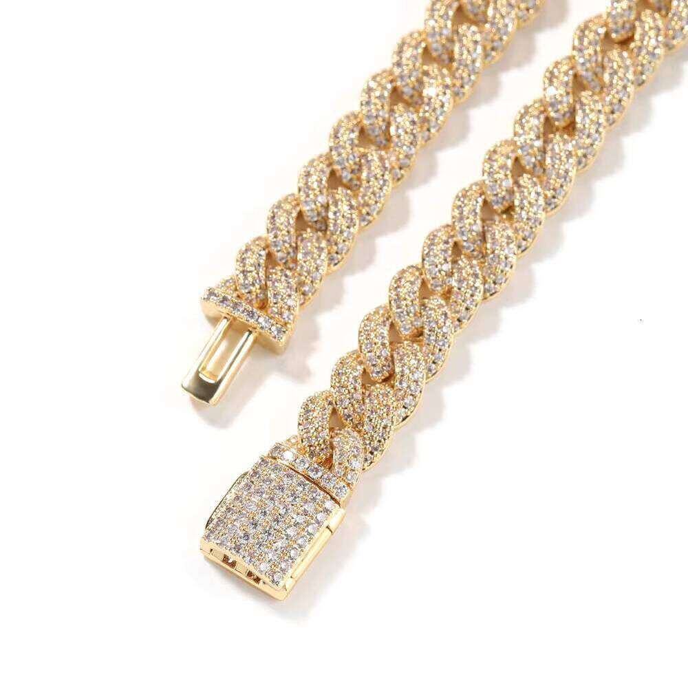 DHCollections 8mm Cuban Link Chain Full Diamond Iced Out Necklace Bracelet Hip Hop Jewelry for Men and Women