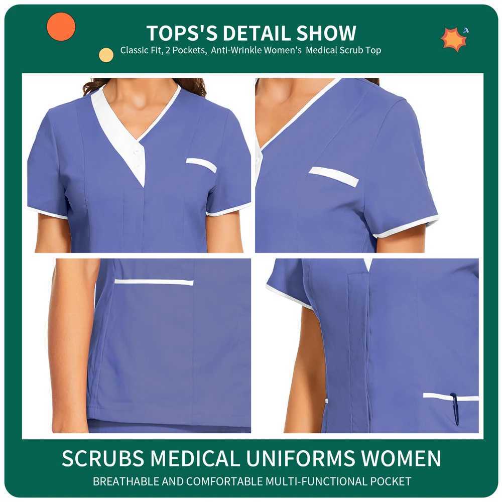 New Medical Surgical Clothes Doctor Uniforms Beauty Sn Pharmacy Workwear Hospital Scrubs Top Dentistry Overalls Nurse Uniform X2505281