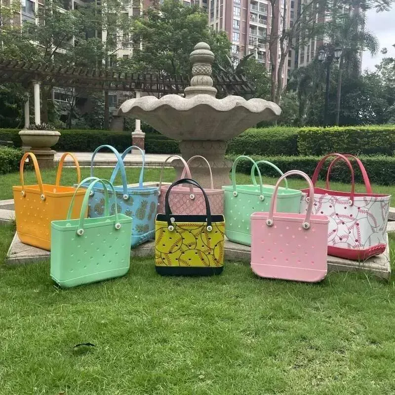 BOGG Waterproof Woman Eva Tote Large Shopping Basket Bags Washable Beach Silicone Bogg Bag Purse Eco Jelly Candy Lady Handbags