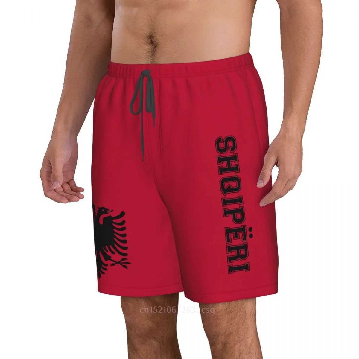 2023 Summer Polyester Albania Country Flag 3D Printed Mens Board Shorts Beach Pocket Running Summer Pants X250528