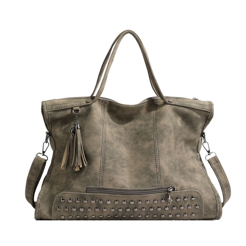 Luxury Brand Designer Bag 2024 New European And American Retro Matte Personality Fashion Trend Large Capacity Handheld Crossbody Tote Motorcycle Bag