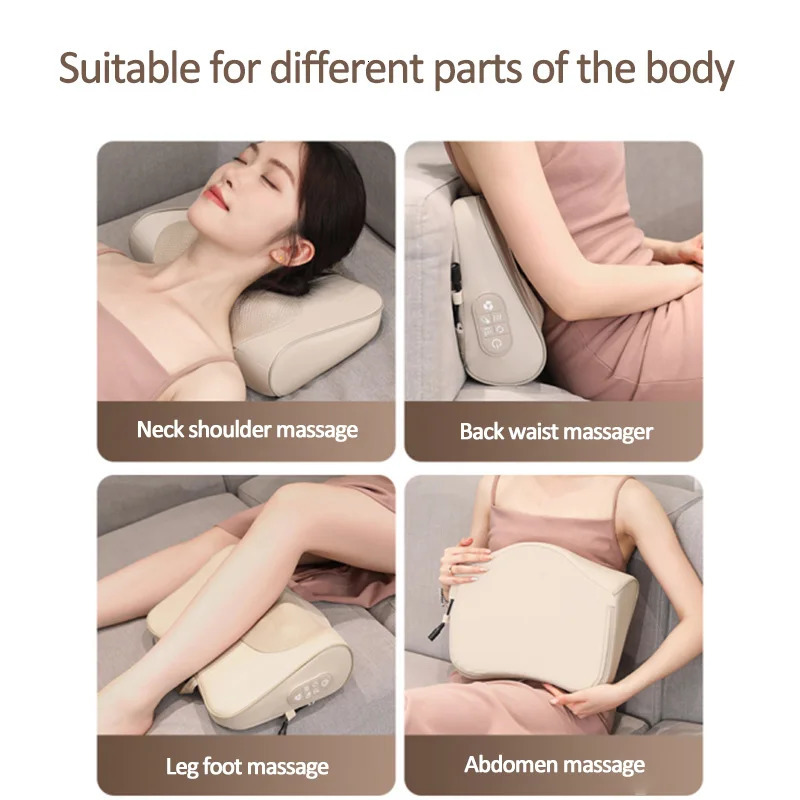 Jinkairui Neck Massage Pillow Cervical Massager Waist Back Shoulder Shiatsu Kneaded Multifunctional Compress Relaxation Gift 250519