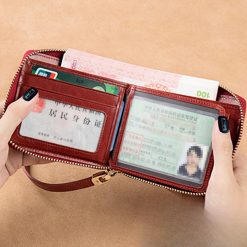 Free Shipping Designer Leather Wallet Popular Online Women's Short Coin Purse Fashionable Small Card Bag Exquisite Retro Leather Wallet ID Bag