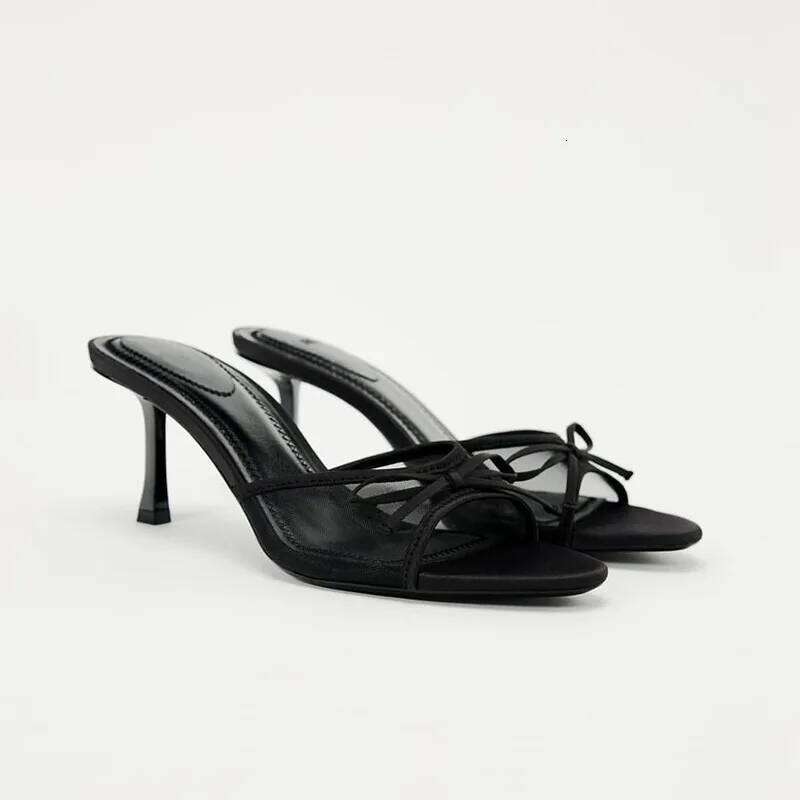 2024 Women Summer New Brand High Versatile Simple Slim Heel Sandals Slippers
