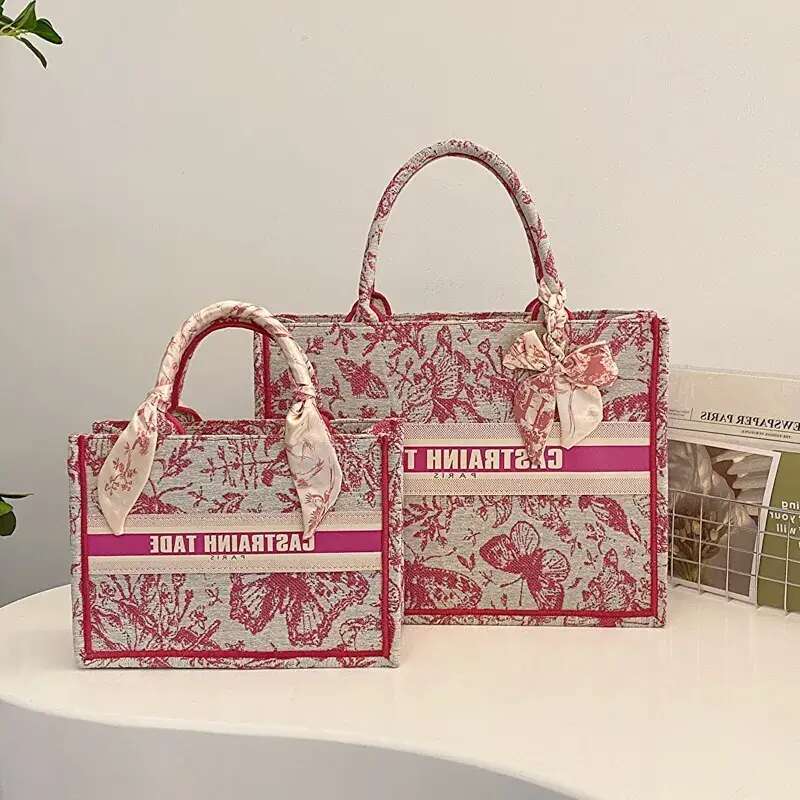 free shipping designer shoulder bags casual handbag fashionable tote for women 2025 new style pink