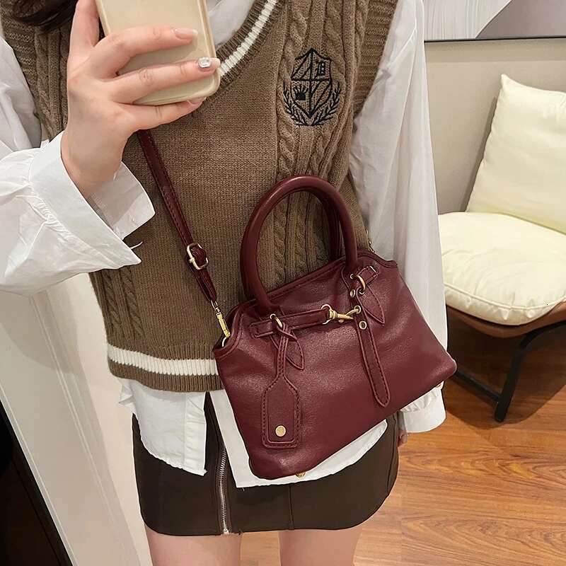 Vintage Large Capacity Tote For Women Crossbody Bag, Casual Commuting Briefcase Dual Compartment Buckle Closure Shoulder Bag