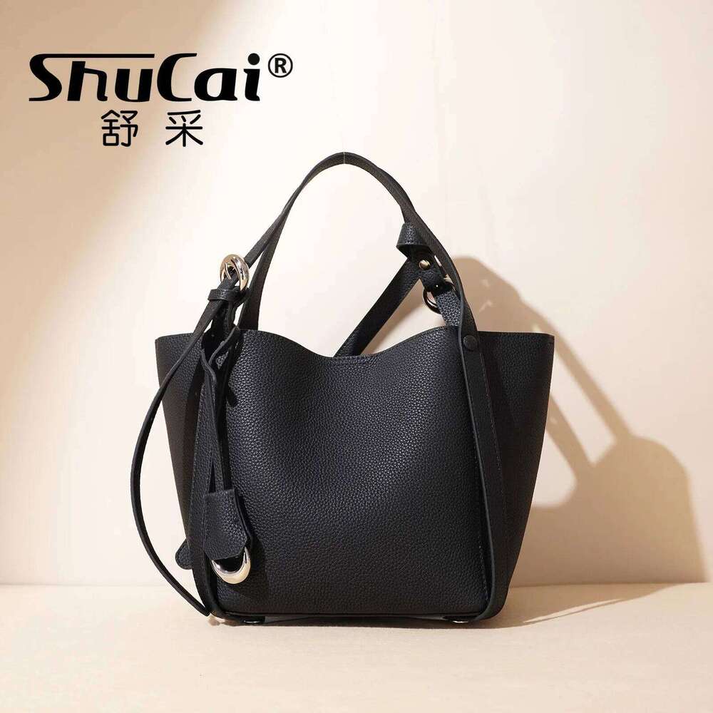 Free Shopping Designer Female Leather Fashion Handbag Commuter Vegetable Basket Shoulder Crossbody Women's Bag 2025 New
