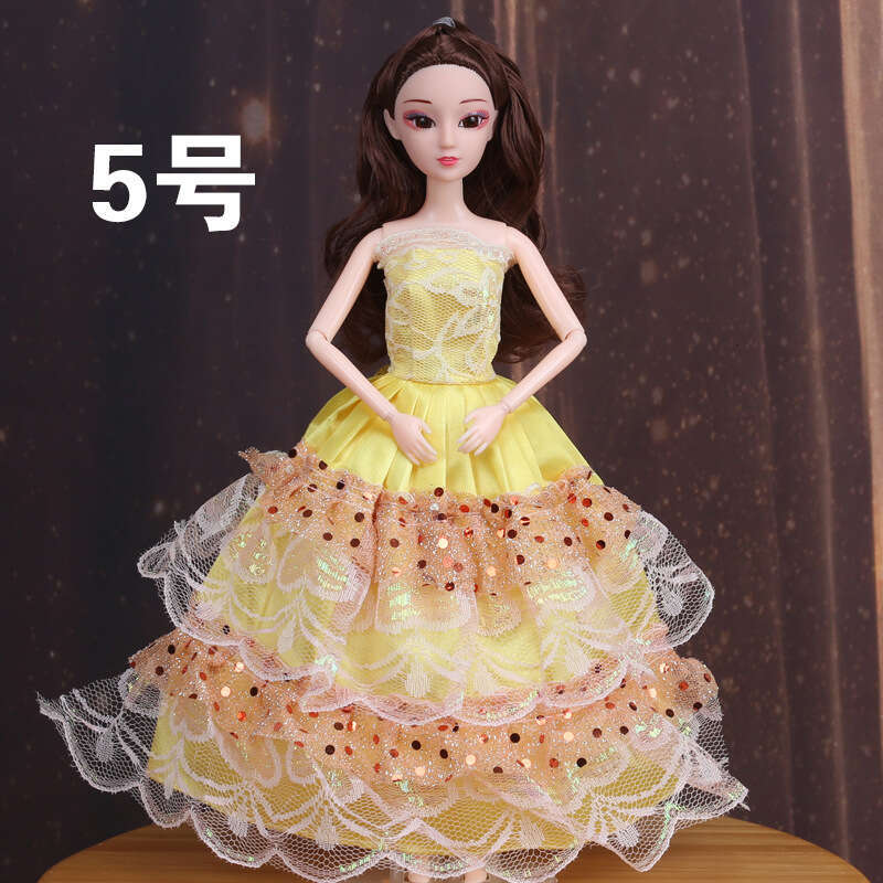 Half Suitable for 30cm Girl Doll Clothes Wedding Princess Train Skirt Evening Dress Loose