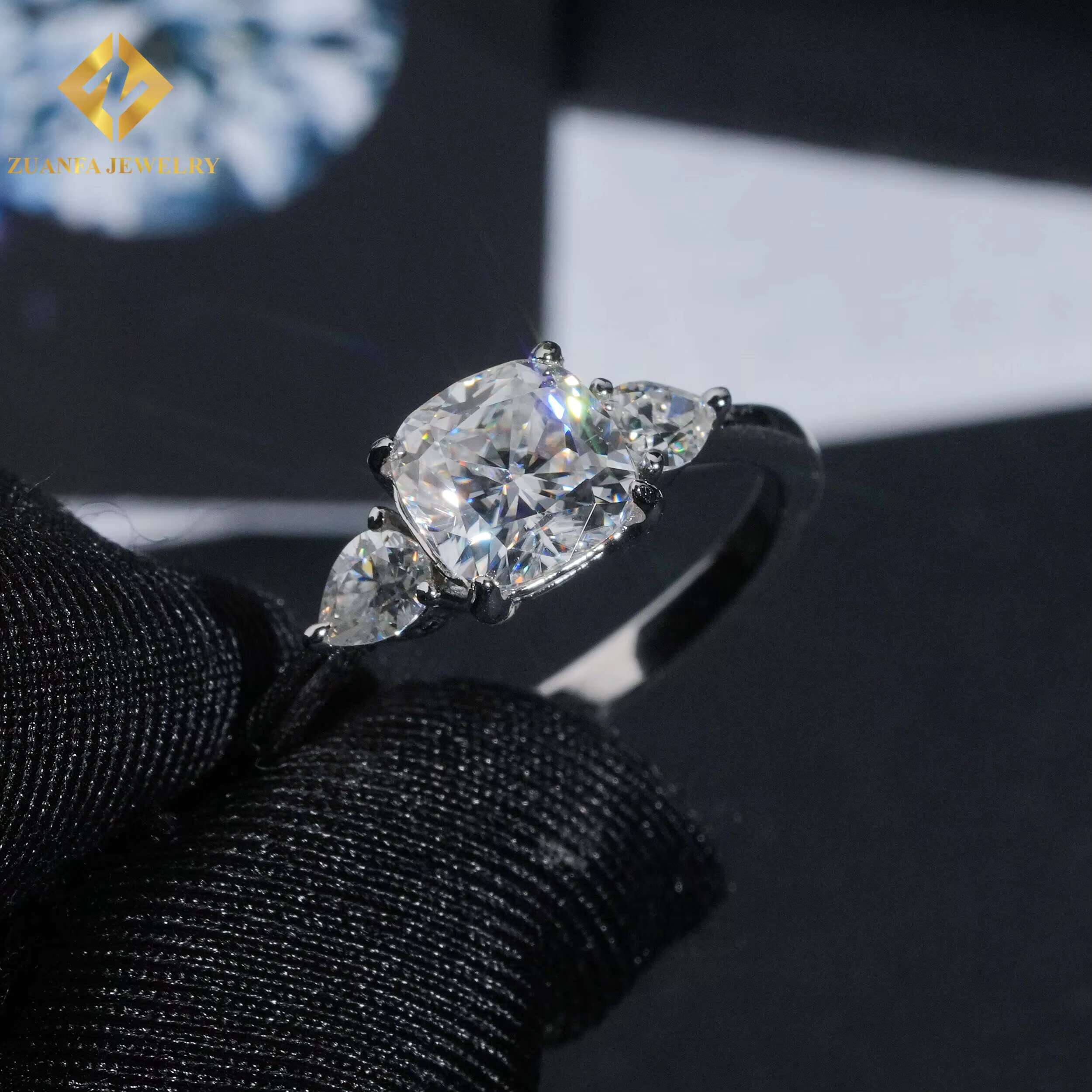 Hot Sale Wedding Ring 925 Silver VVS Moissanite Diamond Rings Engagement Wedding Ring for Women
