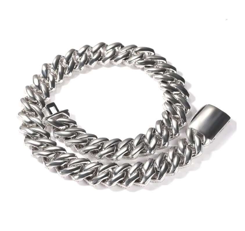 DHCollections 10mm CZ Iced Out Alloy Cuban Link Chain Bracelet Hip Hop Jewelry for Men