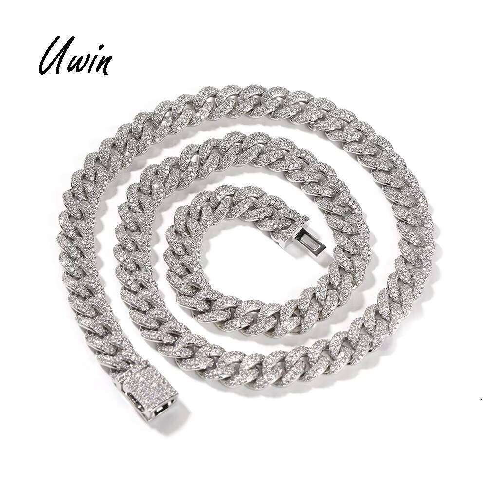 DHCollections 8mm Cuban Link Chain Full Diamond Iced Out Necklace Bracelet Hip Hop Jewelry for Men and Women