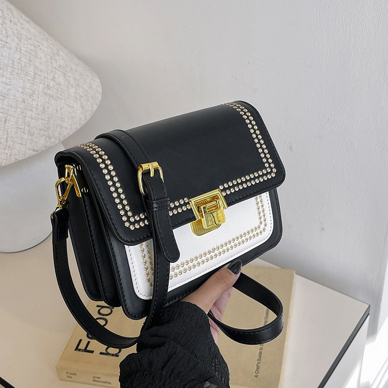 Luxury Brand Designer Bag Simple 2024 New Trendy Ins Temperament Japanese And Korean Shoulder Crossbody Small Square Contrasting Color Bag