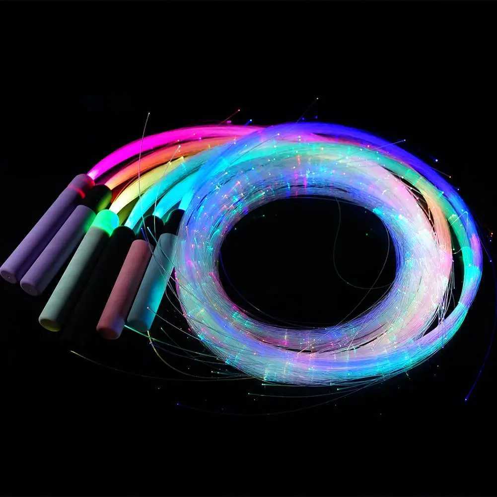 LED Fiber Optic Whip 360 Swivel Super Bright Light Up Rave Toy Pixel Flow Lace Dance Festival Night Atmosphere Props For Party W250528