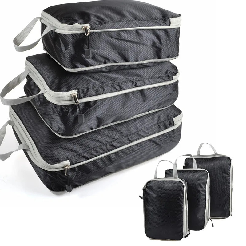 Travel Storage Bag Compressible Packing Portable With Luggage Organizer Cubes Foldable Waterproof Travel Suitcase Nylon Handbag 250526
