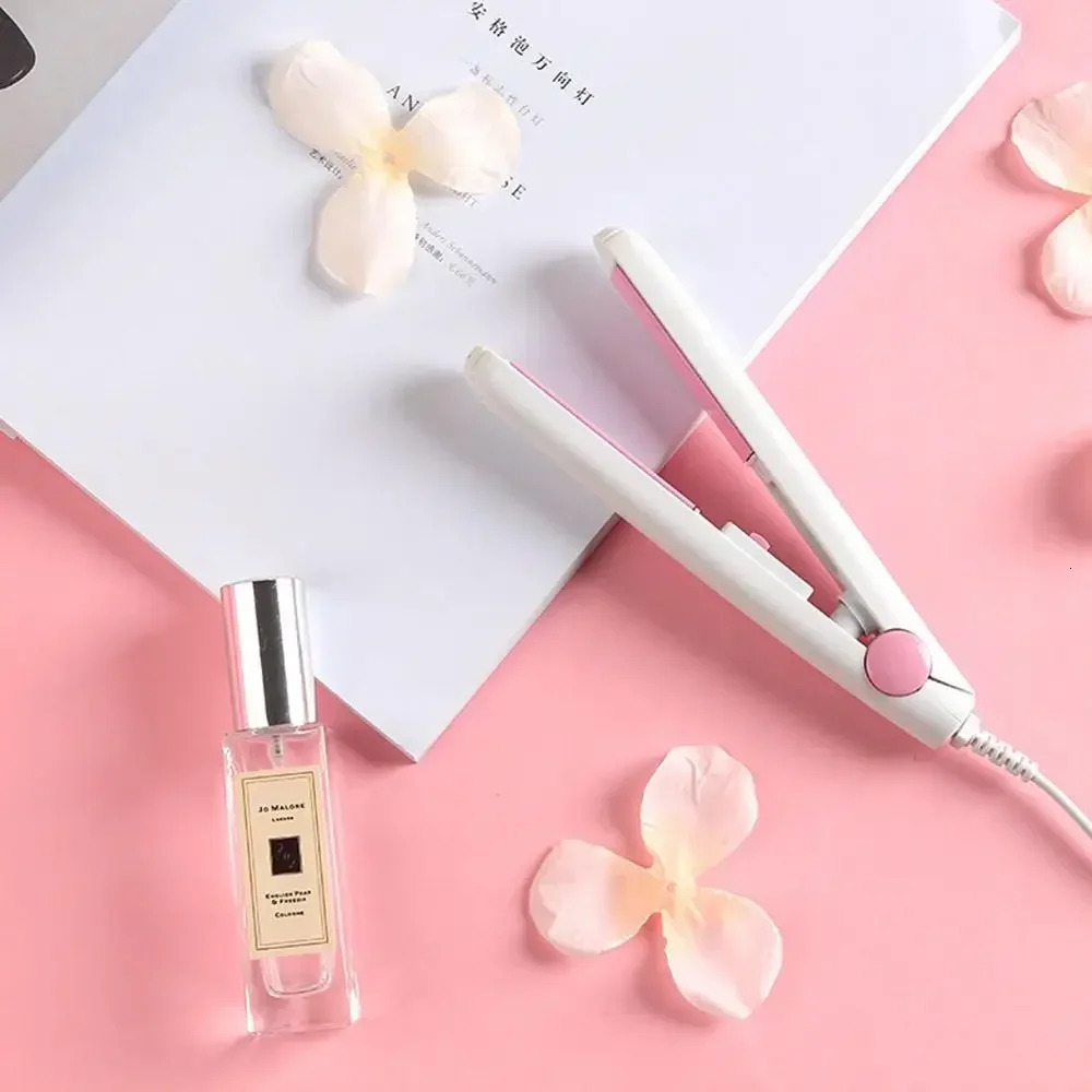 Mini 2 in 1 Hair Straightener Flat Iron Tourmaline Ceramic Splint Straightening Curling Tool Portable Curling Iron Small Hair 250522
