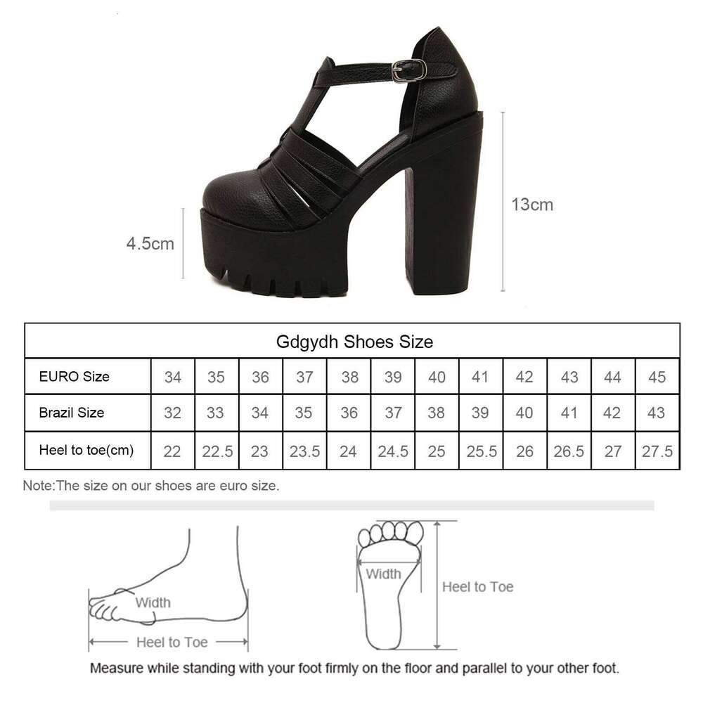 Gdgydh Block Heeled Comfy Closed Toe Ankle Buckle Strap Heels Women's Gladiator Platform Sandals Party Shoes