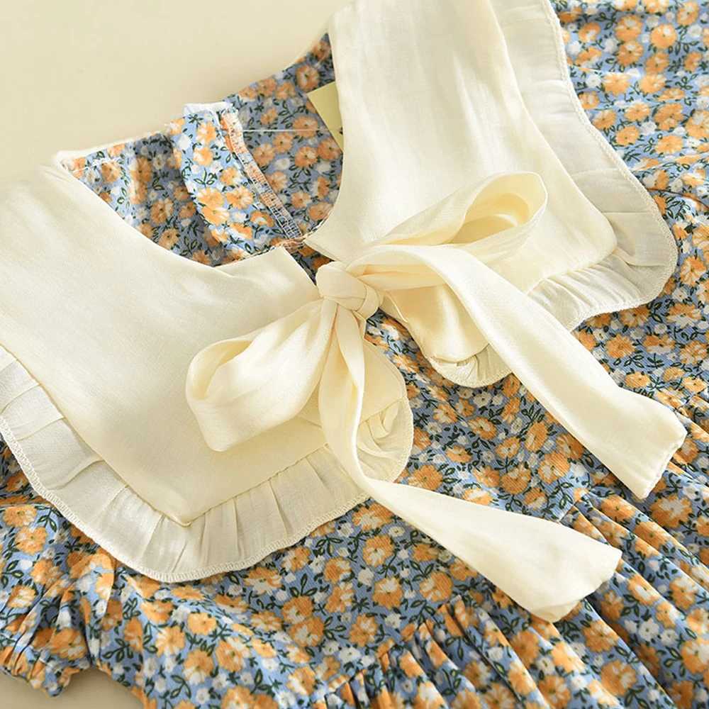 Casual Summer Kids Girls Dress Floral Kids Clothes Bow Patchwork Baby Girl Princess Dress New Flower Girl Dresses X250528