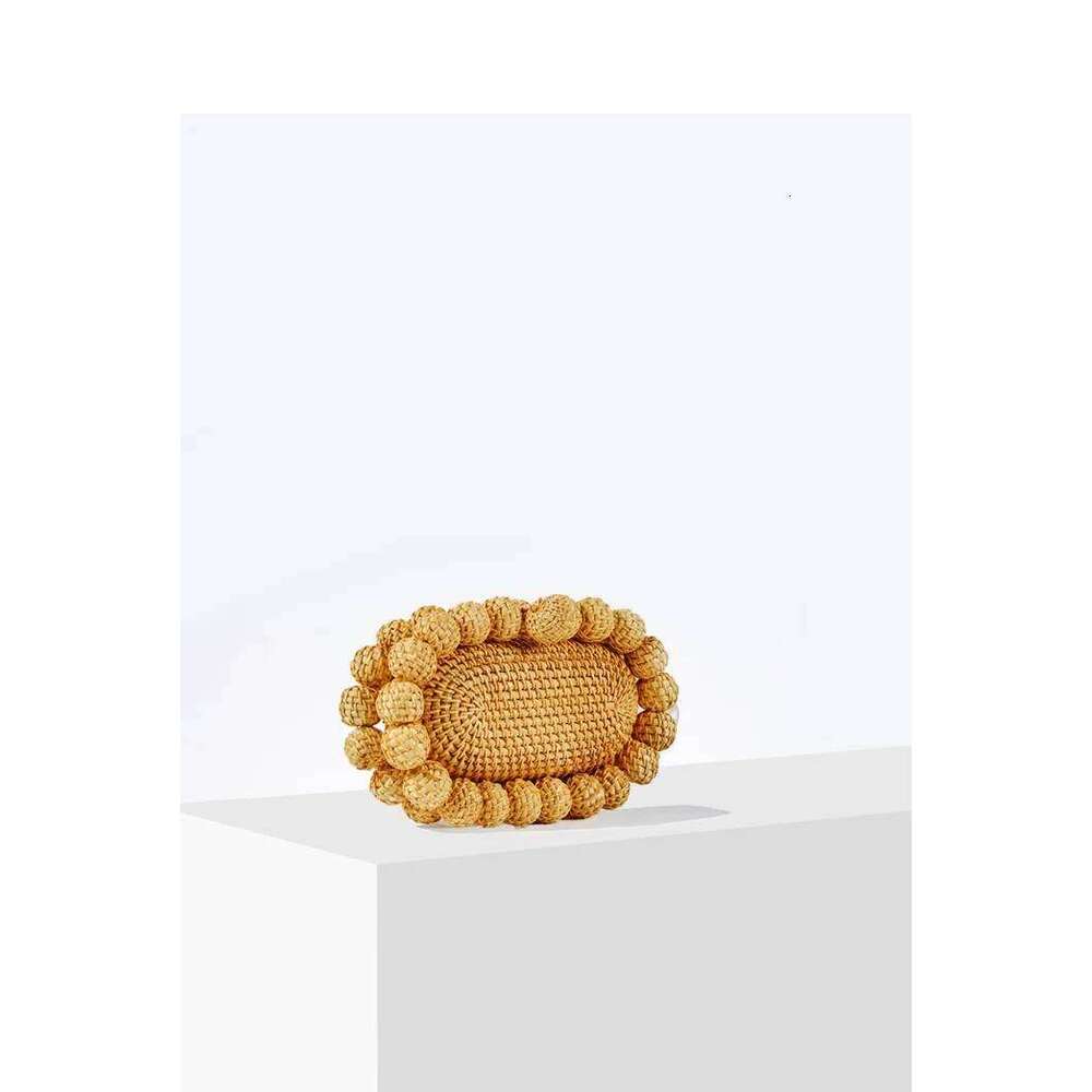 Women egg cane bag Rattan clutch Bag For Wedding Party Purse summer beach Wicker Handbag Designer 2024 new