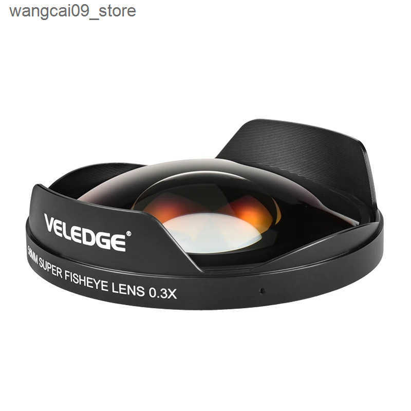 VLOGMAGIC 52MM / 58MM / 62MM / 67MM / 72MM 0.3X Ultra Fisheye Wide Lens Adapter with Hood Only for Video Cameras Camcorders z250529