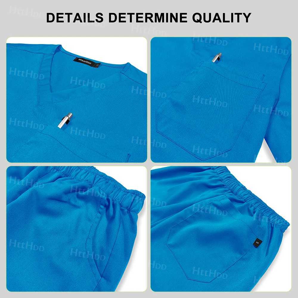 High-quty Womens Medical Uniform Nursing Accessories Clinical Doctor Working Clothes Mens Scrub Healthcare Pharmacy Workwear X250528