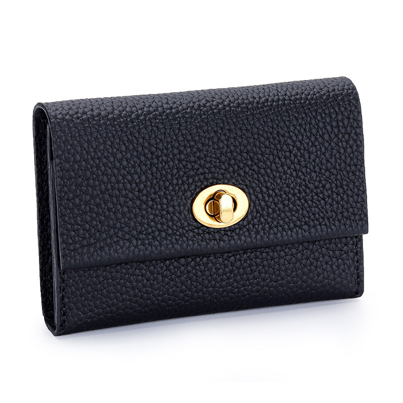 Free Shipping Designer Wallet Fashionable Full Leather Small Card Bag Women's Short Leather Business Card Bag Multifunctional Niche Fashion Chang