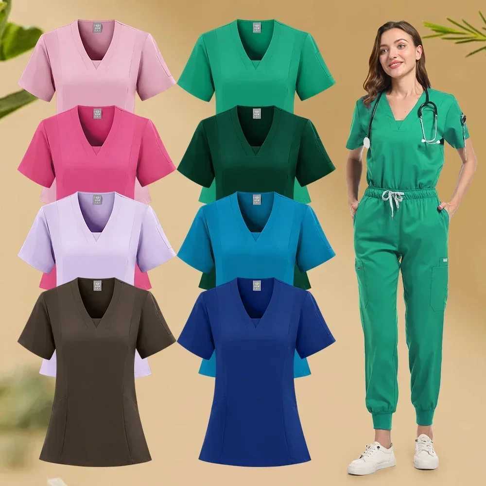 Short-slved Doctor Nurse Accessories Pet Hospital Workwear Medical Uniforms Dental Clinic Pharmacist Uniforms Suits X250528