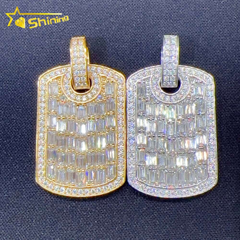 Hot Sell Iced Out Dog Tag Sier Lab Dia Jewelry Men Women Hip Hop GRA Certified Moissanite Necklace Pendant