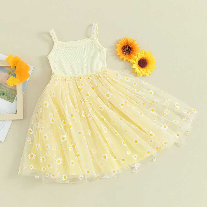 Lioraitiin Toddler Baby Girls Tutu Dress Daisy Summer Sleeveless Tulle Dress Infant A-Line Princess Dress Beach Party Sundress X250528