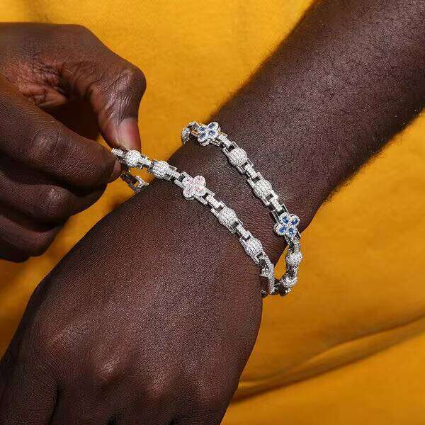 High Quality Classic Unisex For Sier Necklace Cuban Chain Moissanite Bracelet Hip Hop Jewelry Gift