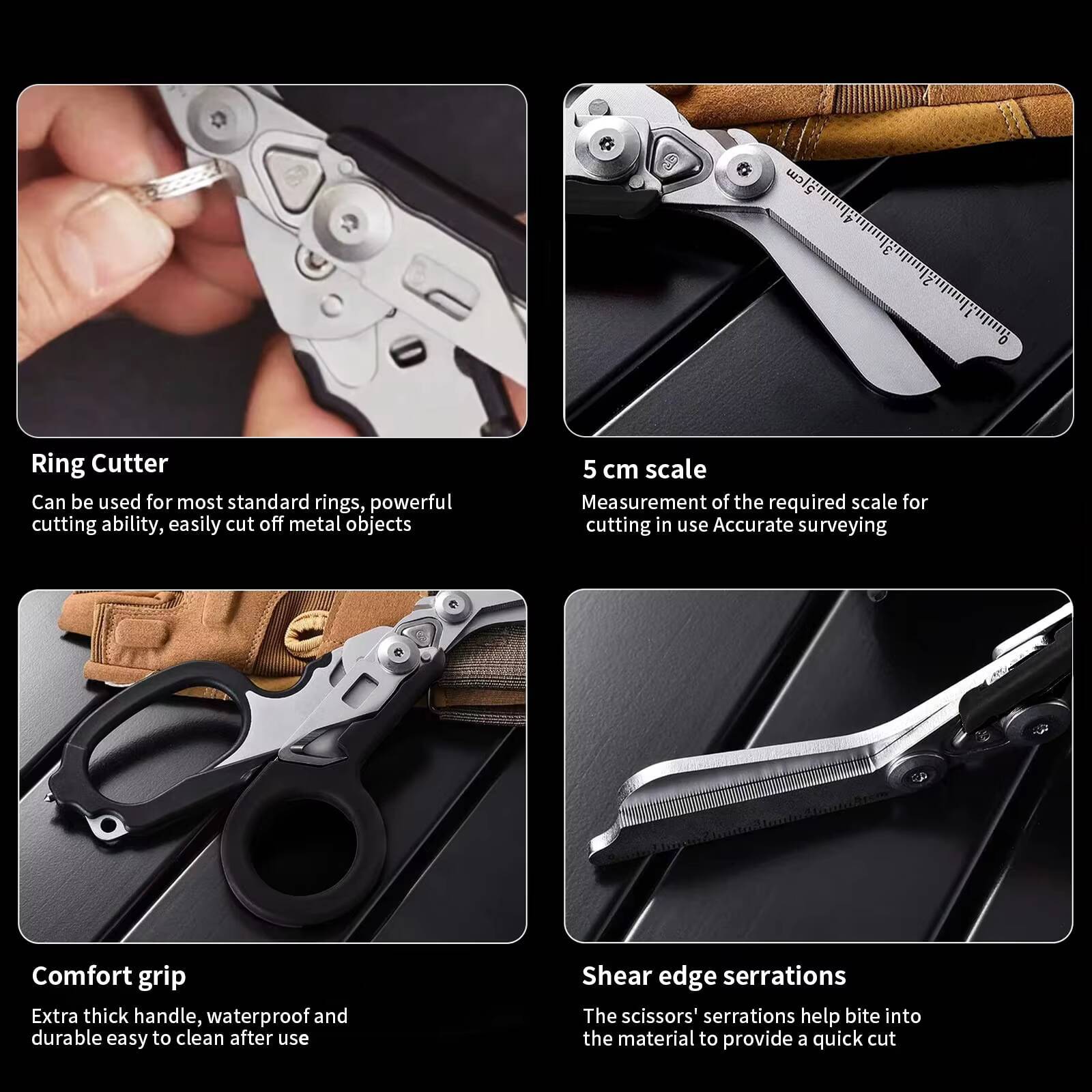 Multifunctional Trauma Foldable Stainless Steel Tactical Medical Scissors For Hospitals Home Outdoor Camping Travelling tues