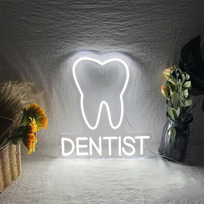 Custom Dental Clinic LED Neon Sign Tooth Dentist Neon Light Salon Wall Decor Medicine Dental Office Decor Dentist Tooth Neon W250528