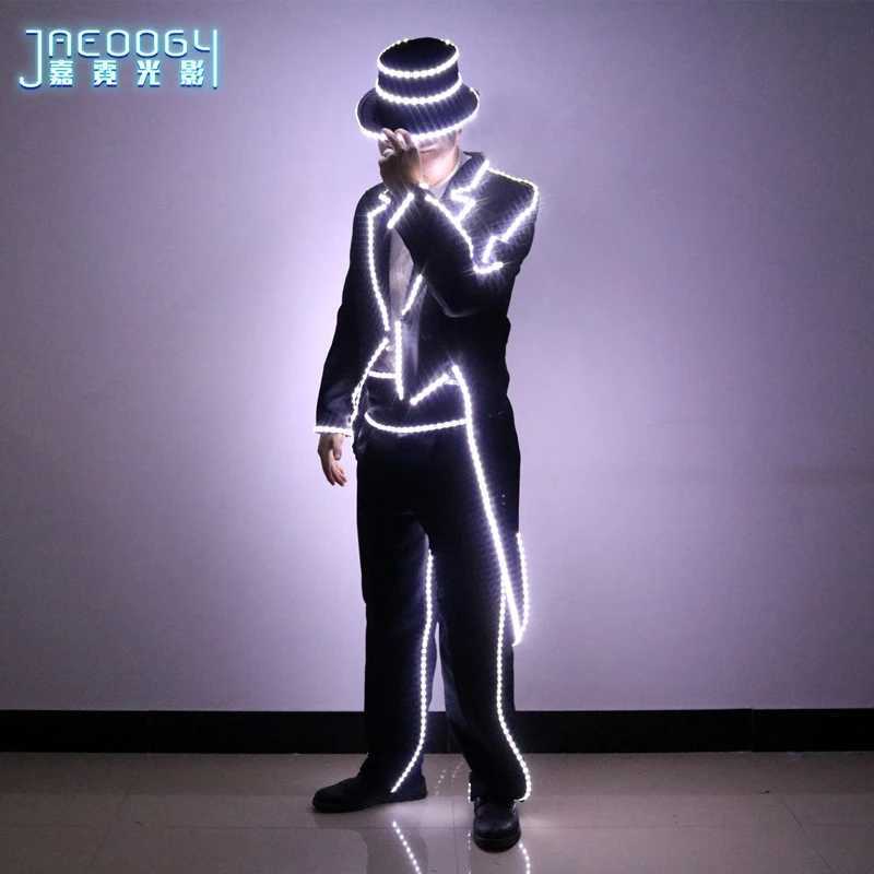Full Color LED Sequins Slim Suit Jacket for Men Fashion Lighting Senior Host Dress Dance Best Man Banquet W250528