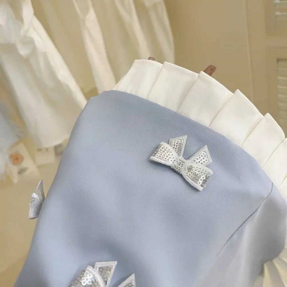 Summer New Korean Version Fashionable Girls Clothes Sleeveless Bow Sequin Lace Vest Dress Cool and Casual for Kids Daily Wear X250528